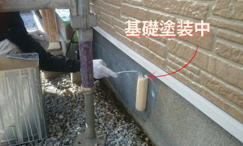 刈田郡で外壁基礎塗装をしてきました