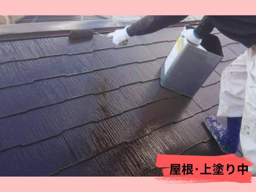 角田市S様邸の屋根塗装～上塗り作業　241226
