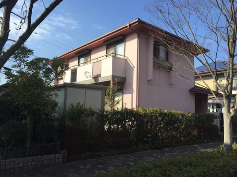角田市S様邸　外壁中塗り様子
